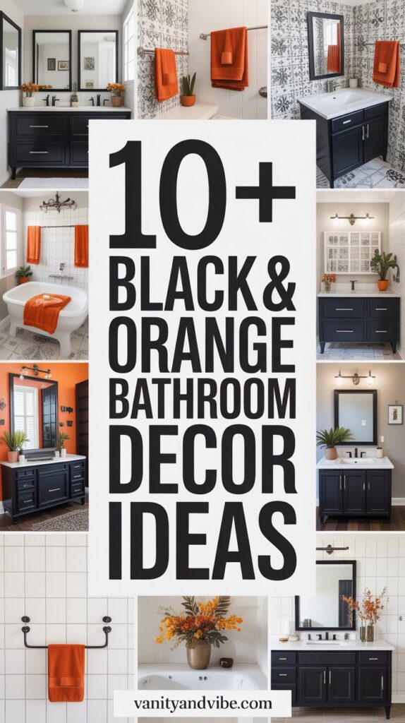 10+ Black & Orange Bathroom Decor Ideas