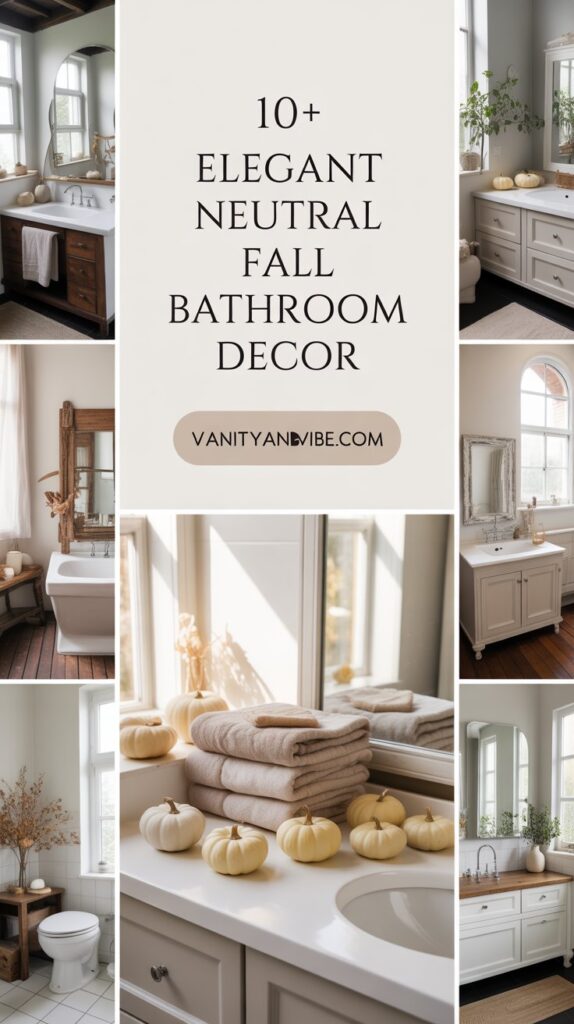 10+ Elegant Neutral Fall Bathroom Decor Ideas
