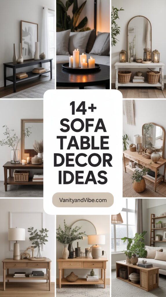 14+ Sofa Table Decor Ideas